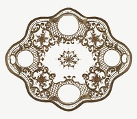 Vintage floral medallion pattern motif vector, remixed from Noritake factory china porcelain tableware design