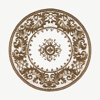 Vintage floral mandala pattern motif vector, remixed from Noritake factory china porcelain tableware design