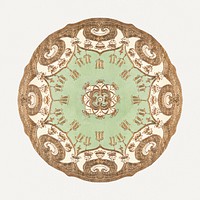 Vintage psd floral mandala pattern on platter, remixed from Noritake factory china porcelain dinnerware design
