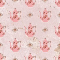 Vintage jug seamless pattern background, remixed from Noritake factory tableware design