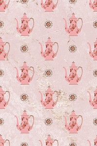 Vintage pitcher seamless pattern background, remixed from Noritake factory tableware design