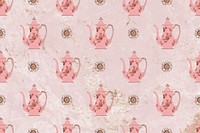 Vintage floral jug seamless pattern background, remixed from Noritake factory tableware design