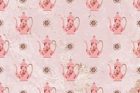 Floral jug seamless pattern background vector, remixed from Noritake factory tableware design