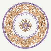 Vintage floral mandala ornament vector, remixed from Noritake factory china porcelain tableware design