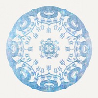 Vintage psd blue mandala pattern ornament, remixed from Noritake factory china porcelain tableware design