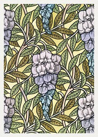 Art nouveau wisteria flower pattern design resource