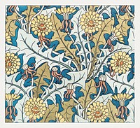 Art nouveau dandelion flower pattern design resource
