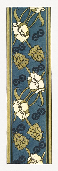 Art nouveau buttercup flower pattern design resource