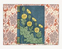 Art nouveau buttercup flower pattern book cover design resource
