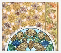 Art nouveau chrysanthemum flower pattern collection design resource