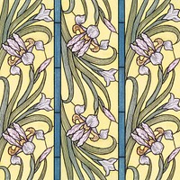 Art nouveau iris flower pattern design resource