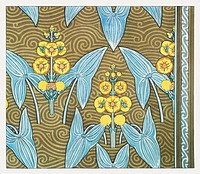Art nouveau arrowhead flower pattern design resource