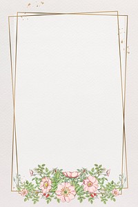 Vintage wild rose flower frame design element