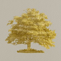 Vintage gold tree design element template