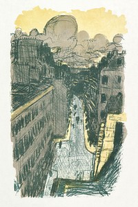 Street Seen from Above, from the series "Some Aspects of Parisian Life" (1897) print in high resolution by Pierre Bonnard. Original from The MET Museum. Digitally enhanced by rawpixel.