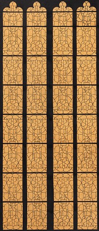 Carpet design for windows in the Noordertransept in the Dom in Utrecht (1878&ndash;1938) drawing in high resolution by Richard Roland Holst. Original from the Rijksmuseum. Digitally enhanced by rawpixel.