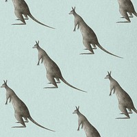 Seamless vintage Kangaroo patterned background template