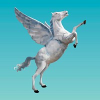 White Pegasus vector statue, remixed from artworks by John Margolies