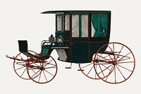 Antique carriage illustration, traditional transportation vector