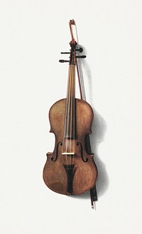 Vintage hand drawn violin and bow design element
