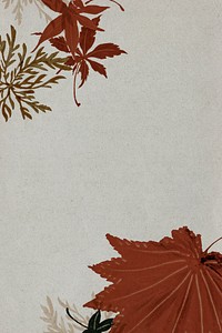 Maple leaves on paper texture background