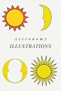 Vintage astronomy collection design element