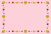 Vintage love emoji frame design element