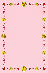 Vintage love emoji frame design element