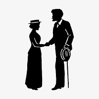 Lady and gentleman in silhouette illustration vector