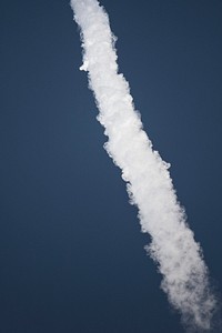 Smoke after launching a spacecraft. Original from Official SpaceX Photos. Digitally enhanced by rawpixel.