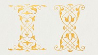 Gold Victorian decorative element illustration