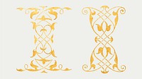 Gold Victorian decorative element vector