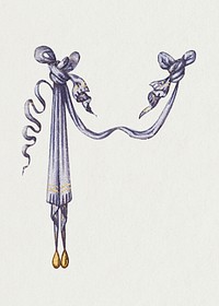 Heraldic ribbon knot with tassel medieval ornament