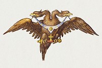 Vintage two-headed eagle medieval element bird coat of arm
