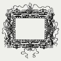 Medieval frame vector black and white 