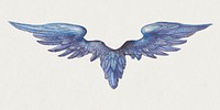 Blue mythical wings painting ornament