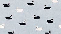 Black and white geese pattern on a blue background illustration