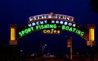 The Santa Monica Pier is a large double-jointed pier located at the foot of Colorado Avenue in Santa Monica, California and is a prominent, 100-year-old landmark.