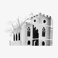 Gothic church vintage illustration vector