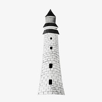 Eddystone lighthouse vintage illustration vector