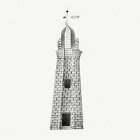 Buffalo Lighthouse vintage illustration