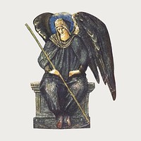 Vintage black archangel illustration vector