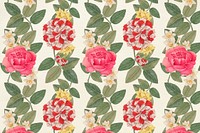 Vintage floral pattern background, remixed from the 18th-century artworks from the Smithsonian archive.