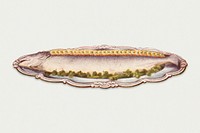 Vintage salmon au naturel dish illustration