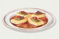 Vintage zephires of duck dish illustration