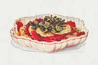 Vintage hand drawn beetroot and tomato salad illustration