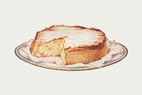 Vintage hand drawn sponge savoy cake design element
