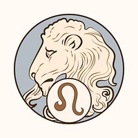 Art nouveau leo zodiac sign vector, remixed from the artworks of <a href="https://www.rawpixel.com/search/Alphonse%20Maria%20Mucha?sort=curated&amp;page=1">Alphonse Maria Mucha</a>