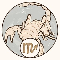 Art nouveau scorpio zodiac sign, remixed from the artworks of Alphonse Maria Mucha