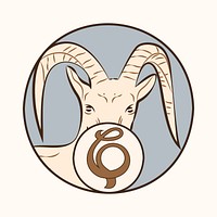 Art nouveau capricorn zodiac sign vector, remixed from the artworks of <a href="https://www.rawpixel.com/search/Alphonse%20Maria%20Mucha?sort=curated&amp;page=1">Alphonse Maria Mucha</a>